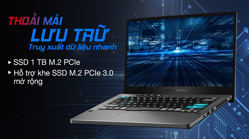 Laptop có không gian lưu trữ rộng lớn